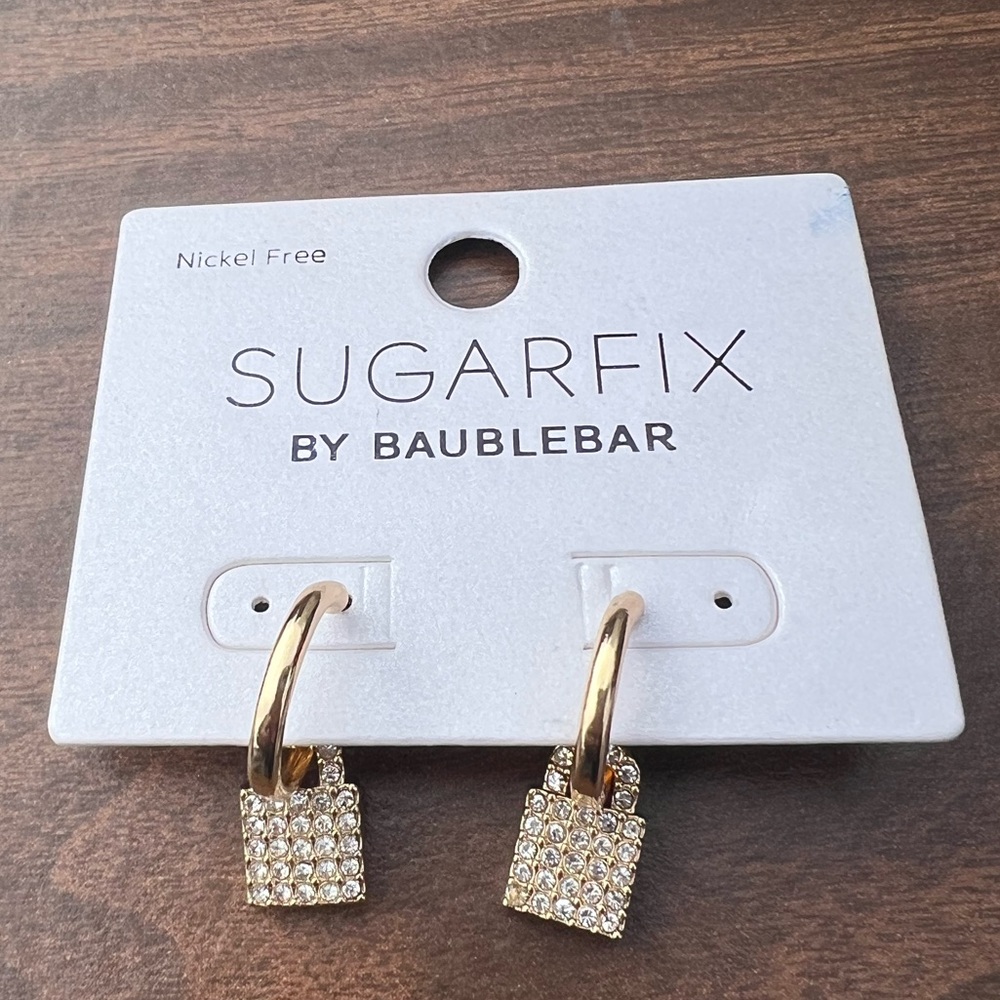 SUGARFIX by Baublebar Rhinestone Earrings Gold Tone